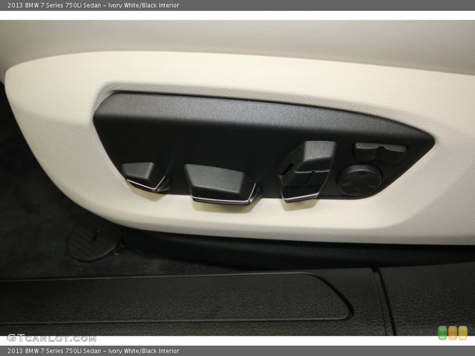 Ivory White/Black Interior Controls for the 2013 BMW 7 Series 750Li Sedan #74926023