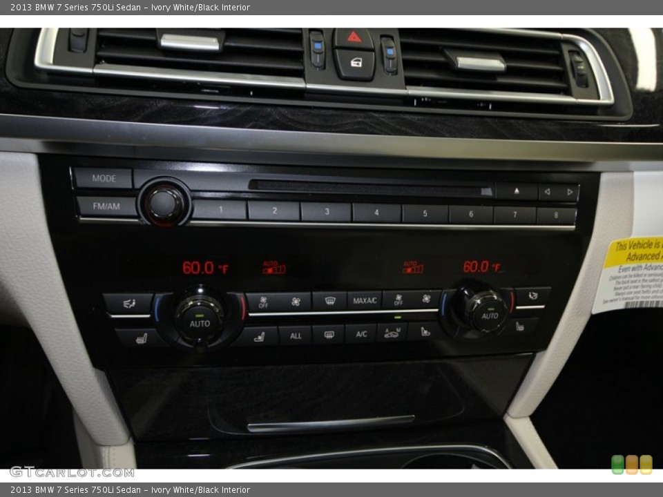Ivory White/Black Interior Controls for the 2013 BMW 7 Series 750Li Sedan #74926057