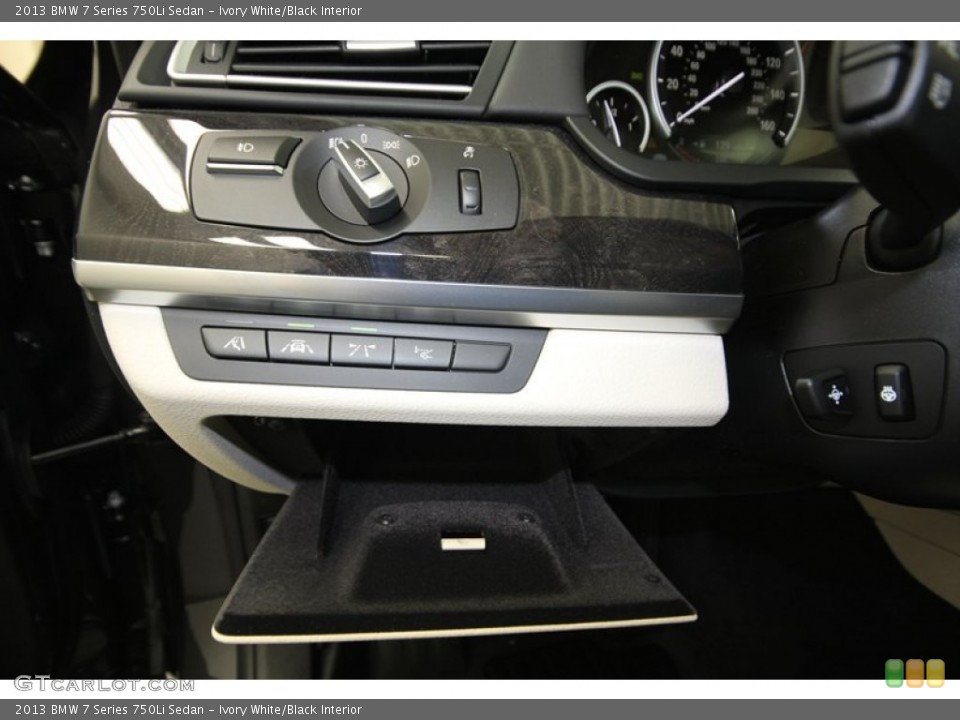 Ivory White/Black Interior Controls for the 2013 BMW 7 Series 750Li Sedan #74926186