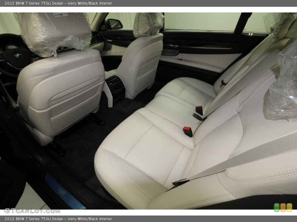 Ivory White/Black Interior Rear Seat for the 2013 BMW 7 Series 750Li Sedan #74926204