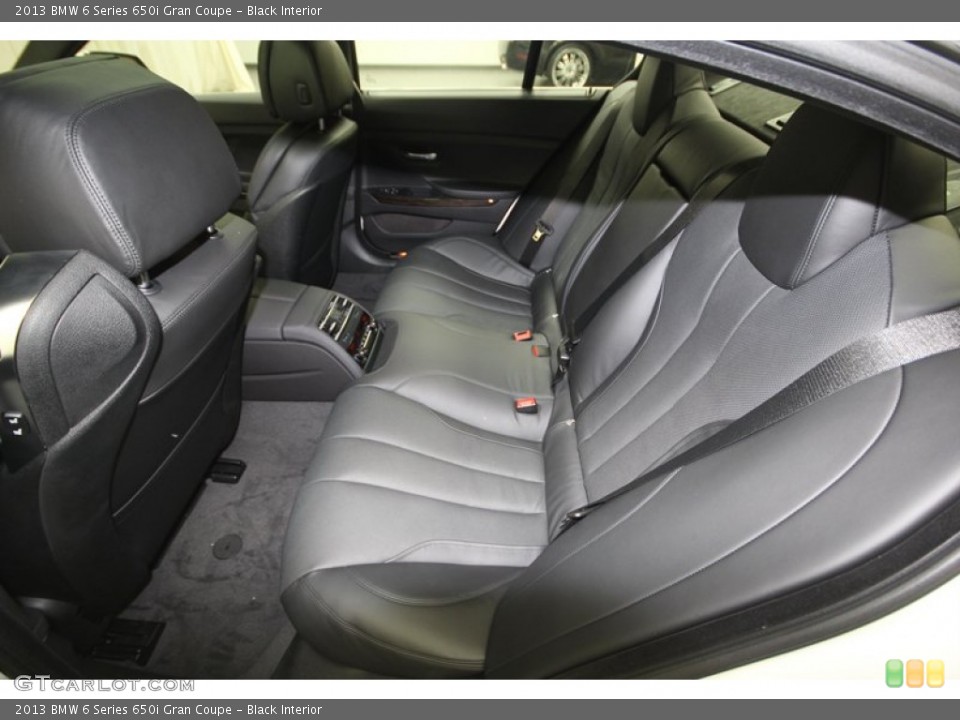 Black Interior Rear Seat for the 2013 BMW 6 Series 650i Gran Coupe #74927214