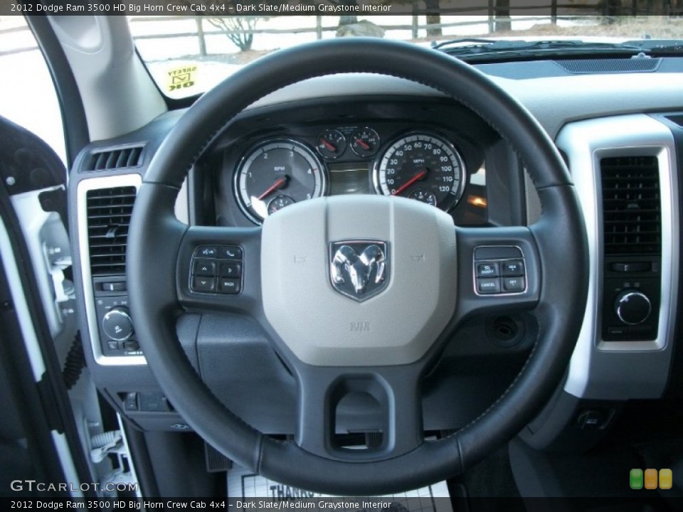 Dark Slate/Medium Graystone Interior Steering Wheel for the 2012 Dodge Ram 3500 HD Big Horn Crew Cab 4x4 #74927818
