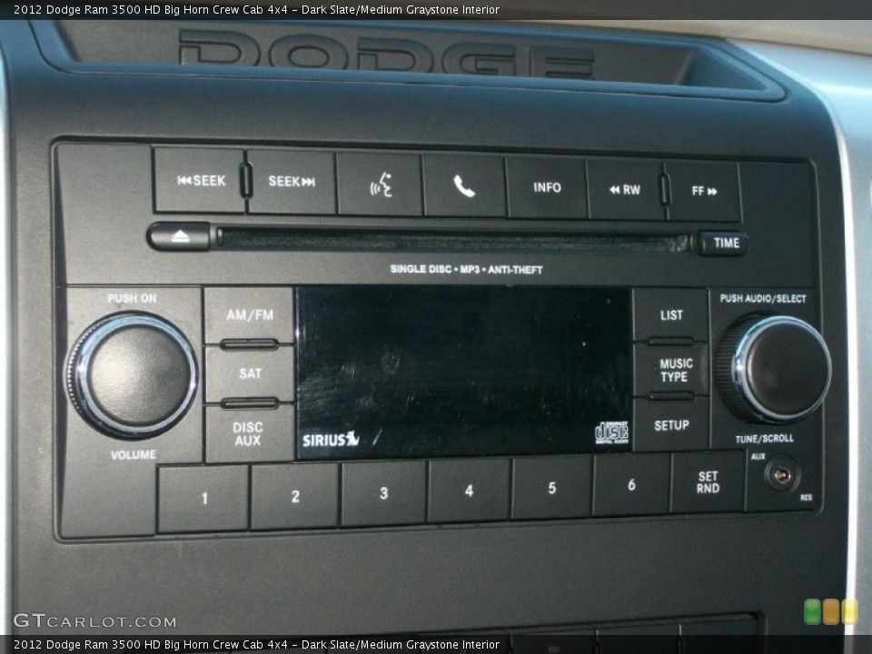 Dark Slate/Medium Graystone Interior Controls for the 2012 Dodge Ram 3500 HD Big Horn Crew Cab 4x4 #74927887