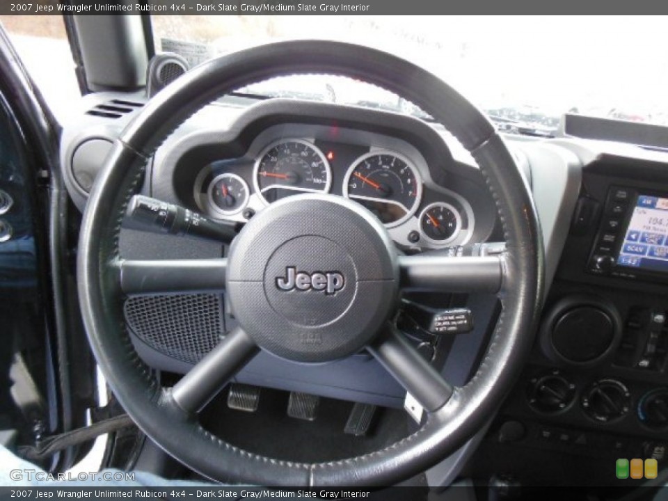 Dark Slate Gray/Medium Slate Gray Interior Steering Wheel for the 2007 Jeep Wrangler Unlimited Rubicon 4x4 #74931073