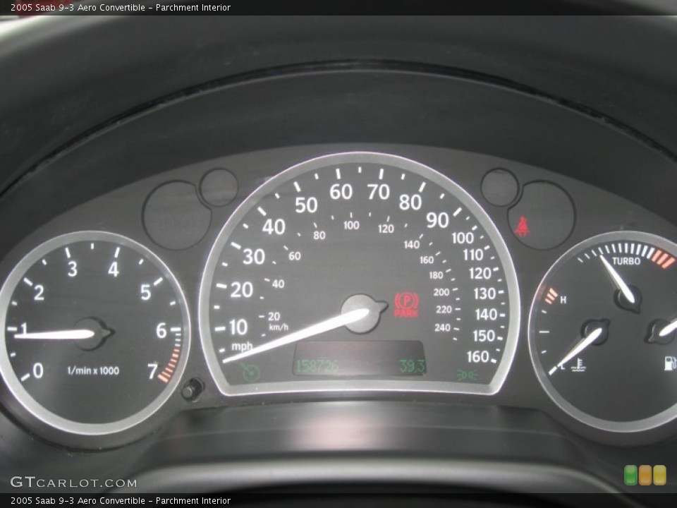 Parchment Interior Gauges for the 2005 Saab 9-3 Aero Convertible #74932655