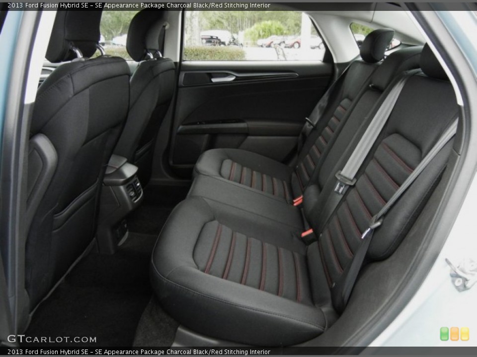 SE Appearance Package Charcoal Black/Red Stitching Interior Rear Seat for the 2013 Ford Fusion Hybrid SE #74933083