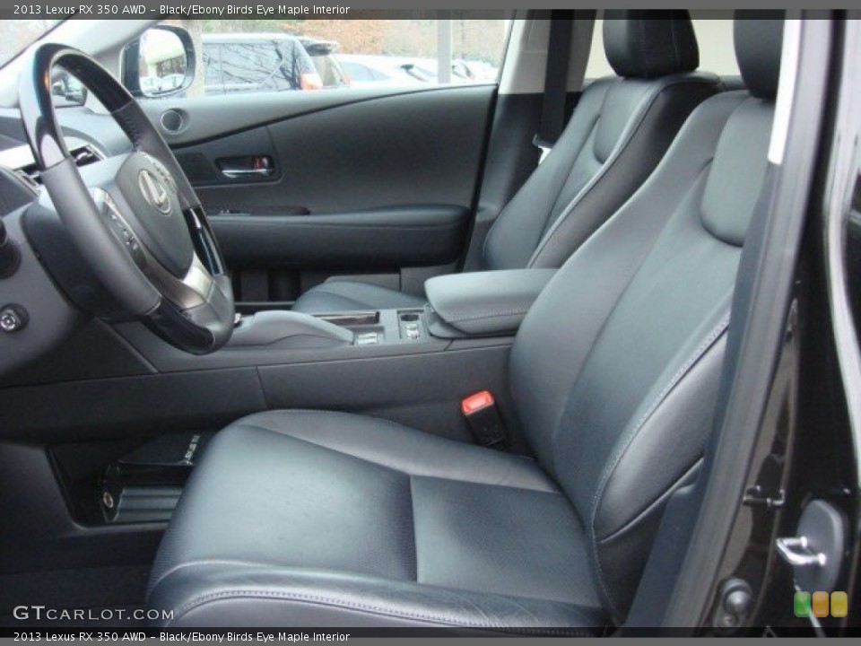 Black/Ebony Birds Eye Maple Interior Front Seat for the 2013 Lexus RX 350 AWD #74937604
