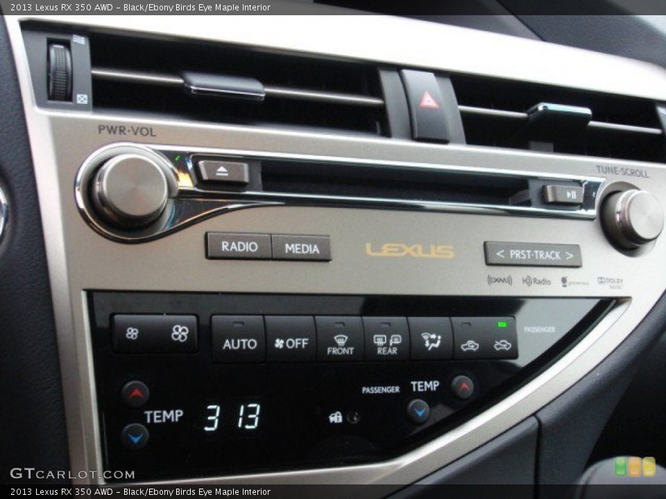 Black/Ebony Birds Eye Maple Interior Controls for the 2013 Lexus RX 350 AWD #74937700