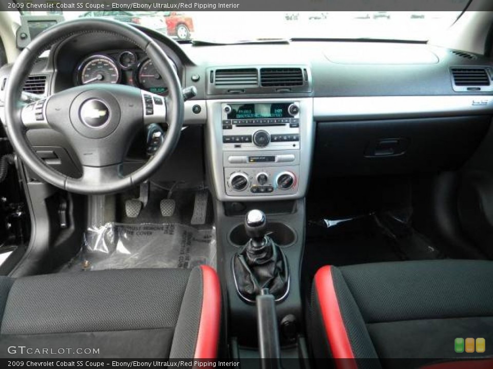 Ebony/Ebony UltraLux/Red Pipping Interior Dashboard for the 2009 Chevrolet Cobalt SS Coupe #74941888