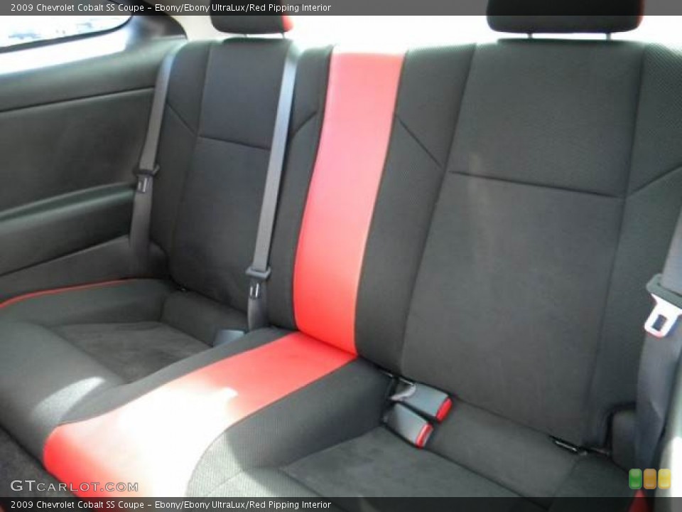 Ebony/Ebony UltraLux/Red Pipping Interior Rear Seat for the 2009 Chevrolet Cobalt SS Coupe #74941938