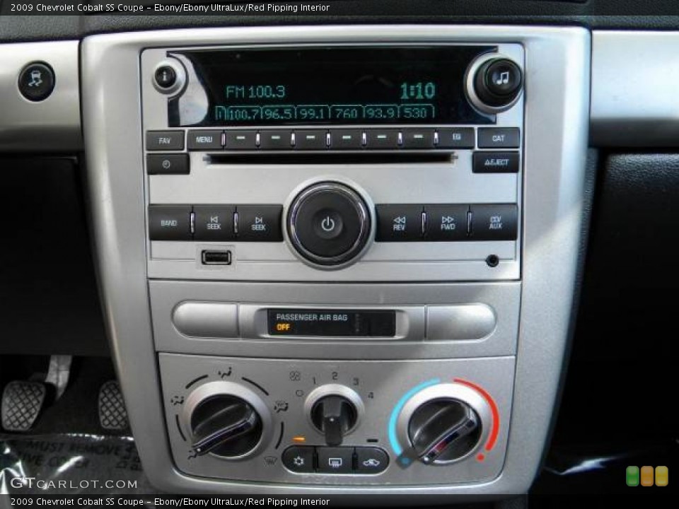 Ebony/Ebony UltraLux/Red Pipping Interior Controls for the 2009 Chevrolet Cobalt SS Coupe #74941975