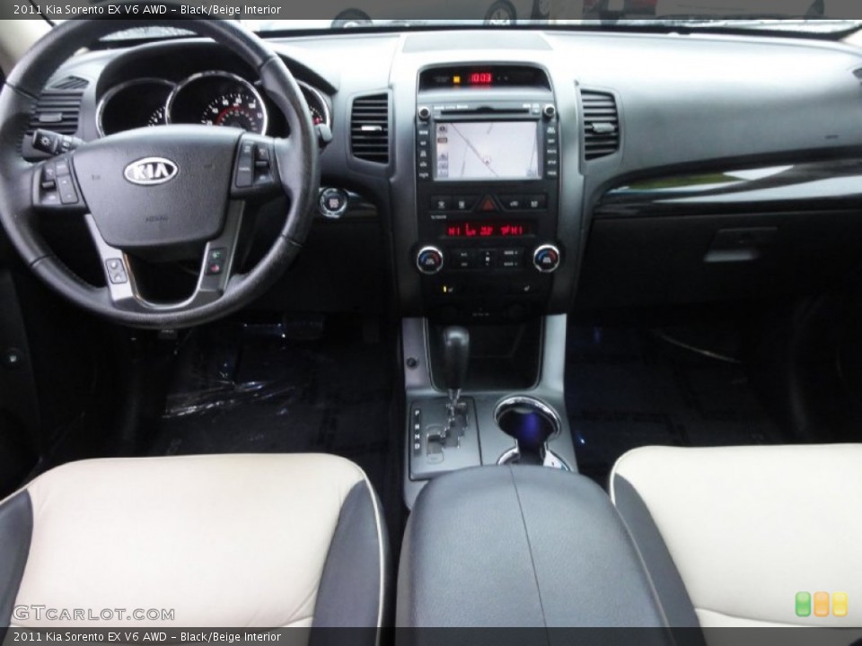 Black/Beige Interior Dashboard for the 2011 Kia Sorento EX V6 AWD #74943529