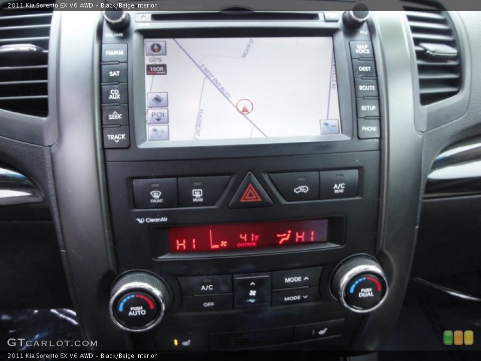 Black/Beige Interior Navigation for the 2011 Kia Sorento EX V6 AWD #74943580