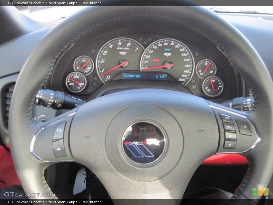 Red Interior Steering Wheel for the 2013 Chevrolet Corvette Grand Sport Coupe #74943815