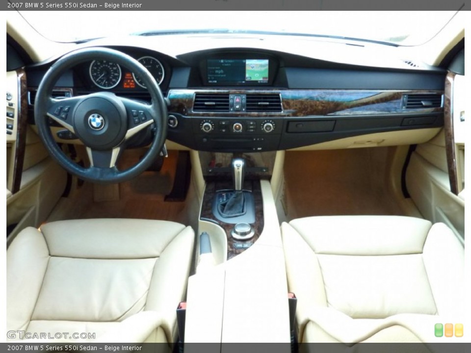 Beige Interior Dashboard for the 2007 BMW 5 Series 550i Sedan #74952064