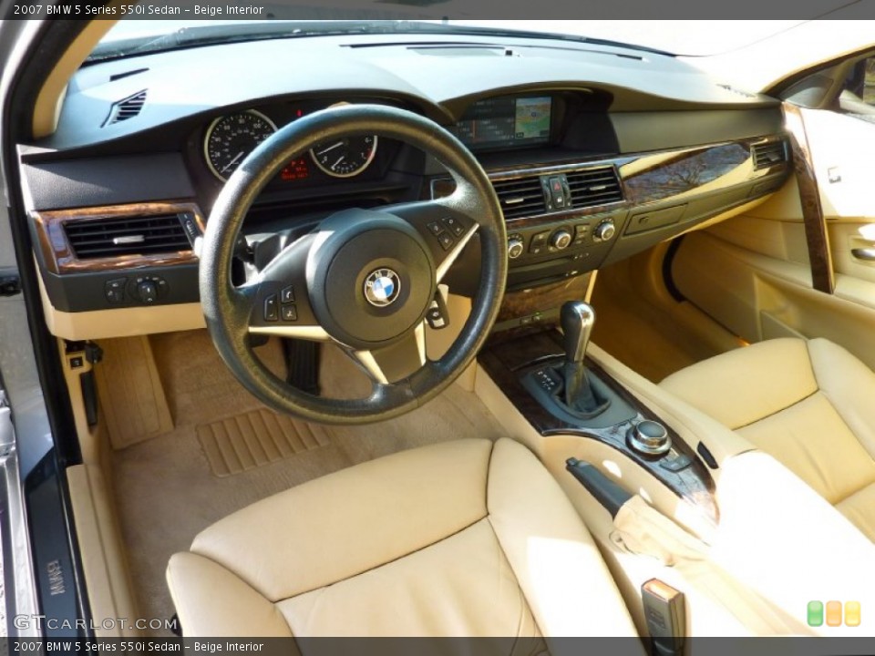 Beige Interior Prime Interior for the 2007 BMW 5 Series 550i Sedan #74952232