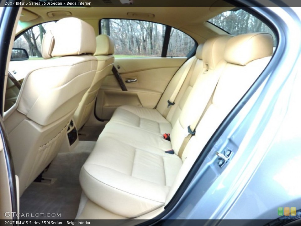 Beige Interior Rear Seat for the 2007 BMW 5 Series 550i Sedan #74952478