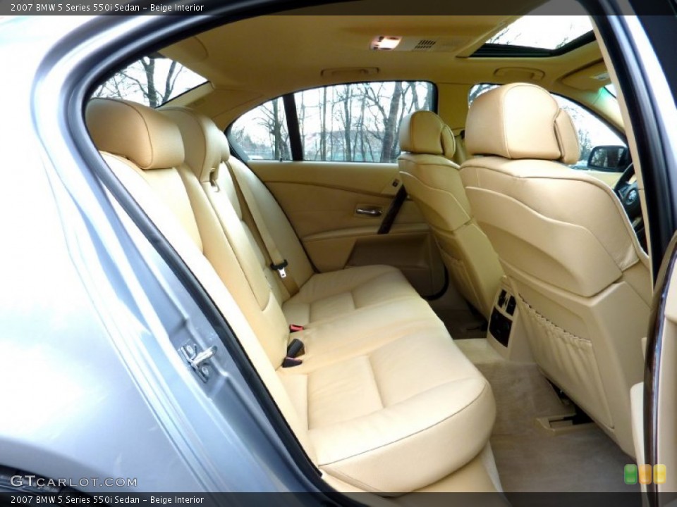 Beige Interior Rear Seat for the 2007 BMW 5 Series 550i Sedan #74952496