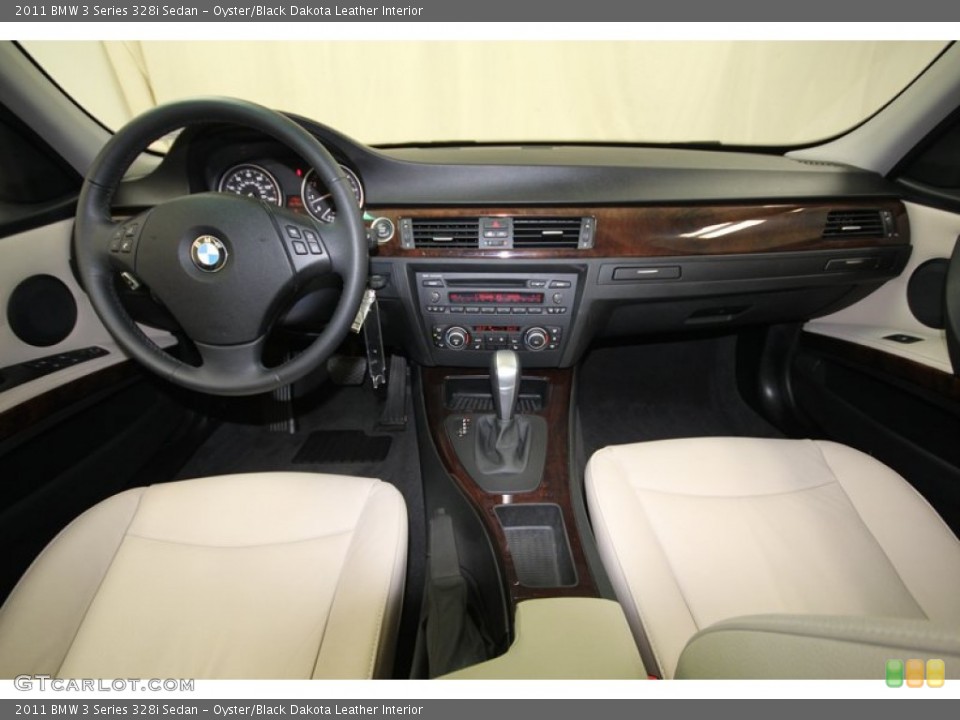 Oyster/Black Dakota Leather Interior Dashboard for the 2011 BMW 3 Series 328i Sedan #74970002