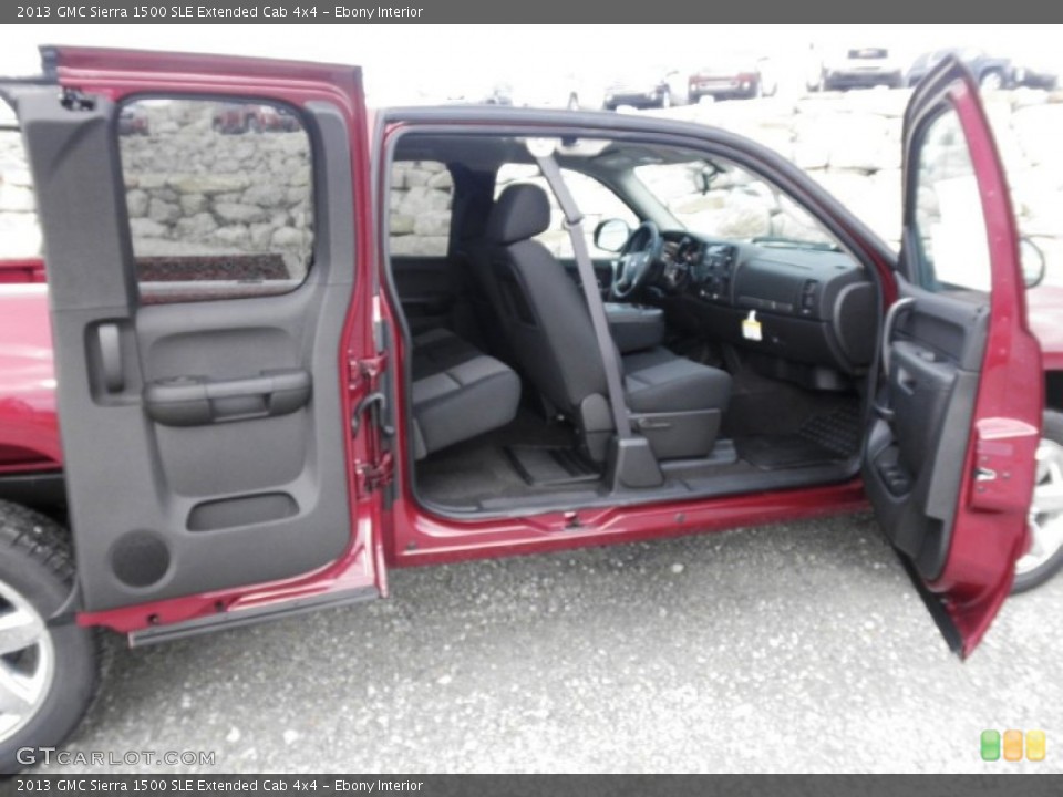 Ebony Interior Photo for the 2013 GMC Sierra 1500 SLE Extended Cab 4x4 #74970343