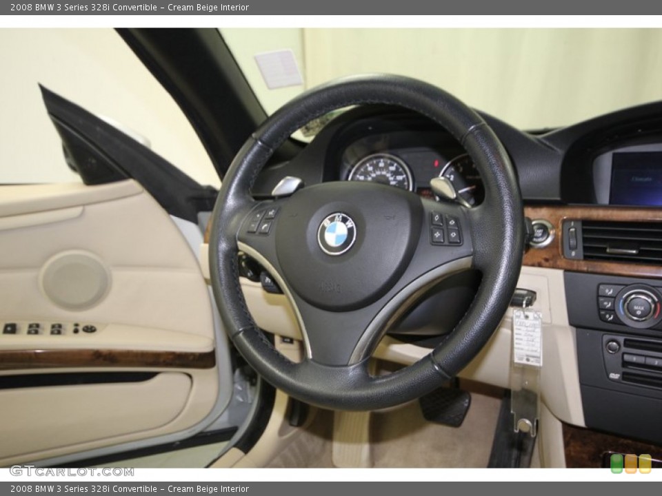 Cream Beige Interior Steering Wheel for the 2008 BMW 3 Series 328i Convertible #74971957