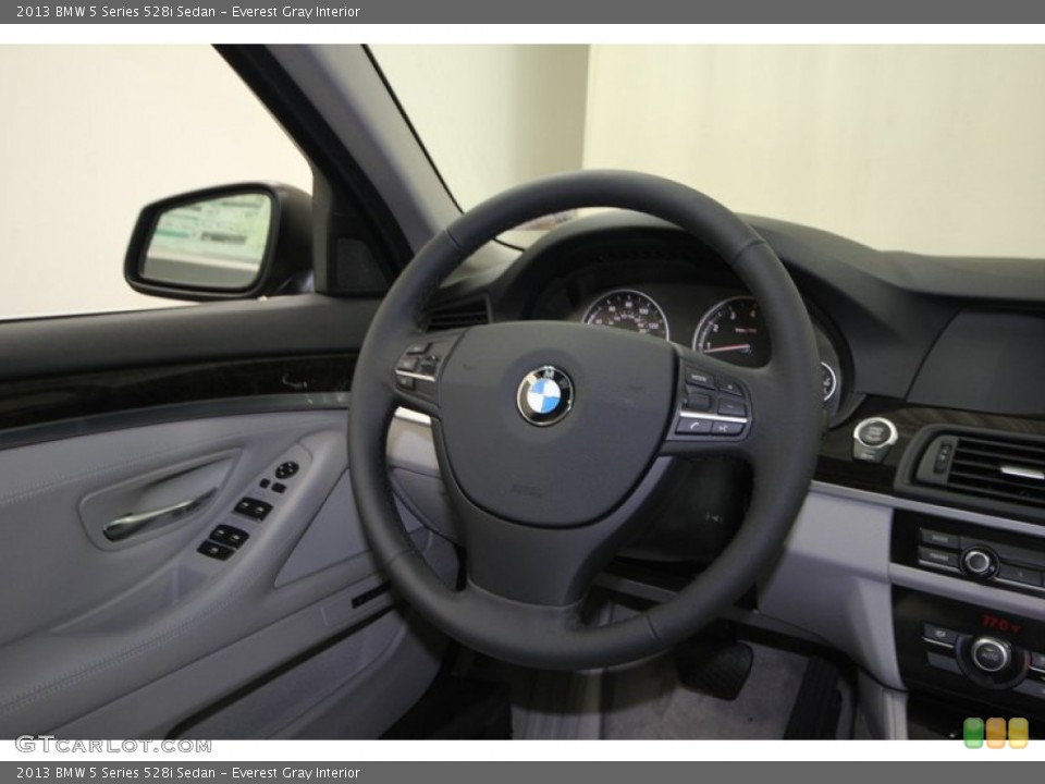 Everest Gray Interior Steering Wheel for the 2013 BMW 5 Series 528i Sedan #74972269