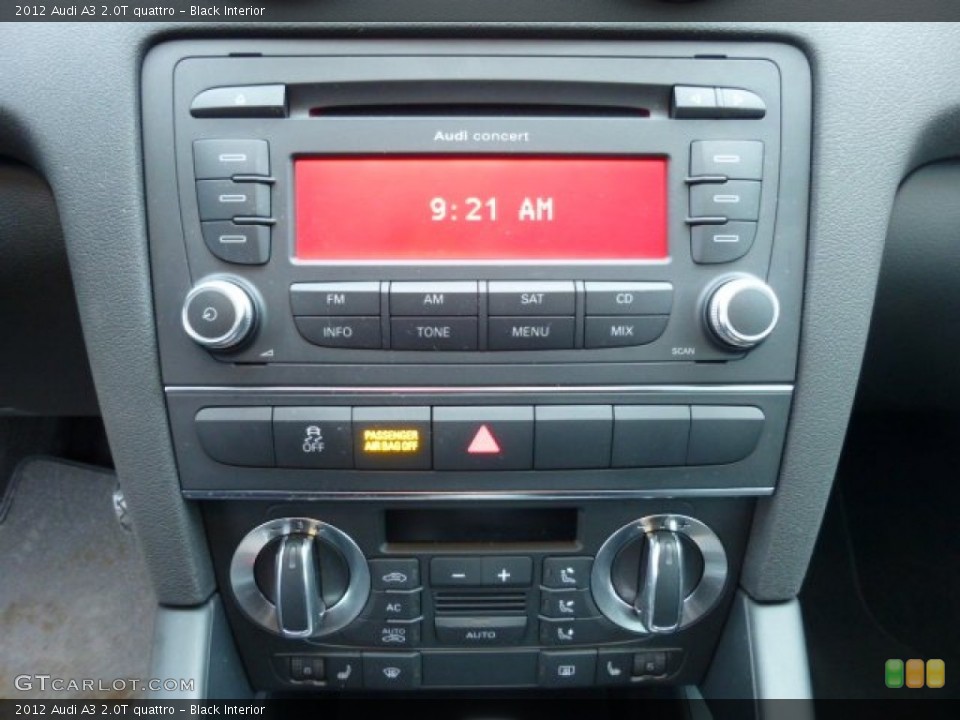 Black Interior Controls for the 2012 Audi A3 2.0T quattro #74976040