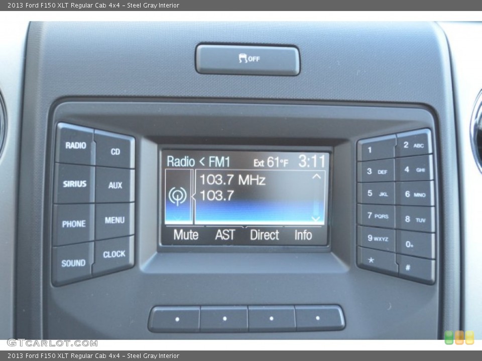 Steel Gray Interior Controls for the 2013 Ford F150 XLT Regular Cab 4x4 #74977591