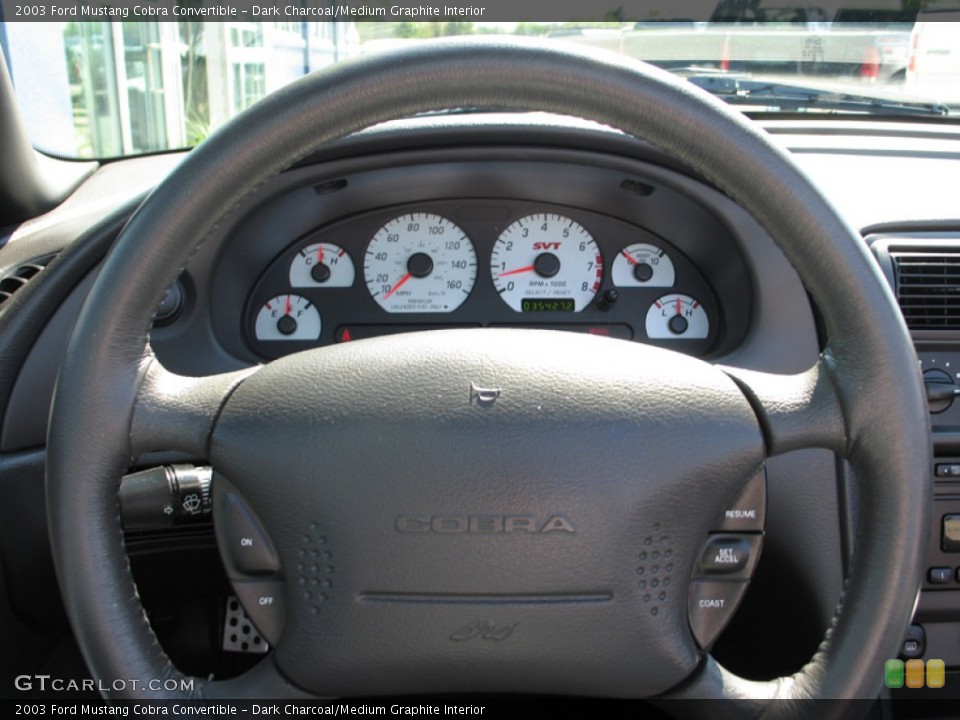 Dark Charcoal/Medium Graphite Interior Steering Wheel for the 2003 Ford Mustang Cobra Convertible #74983273