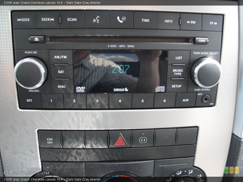 Dark Slate Gray Interior Controls for the 2008 Jeep Grand Cherokee Laredo 4x4 #74990860