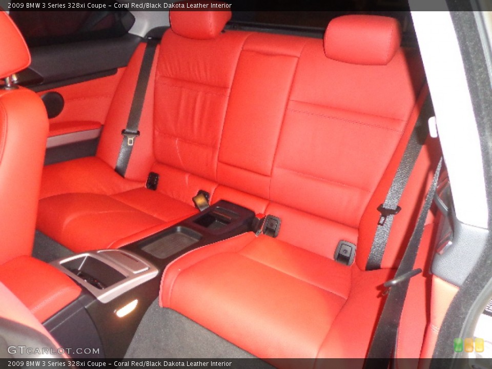 Coral Red/Black Dakota Leather Interior Rear Seat for the 2009 BMW 3 Series 328xi Coupe #74992918