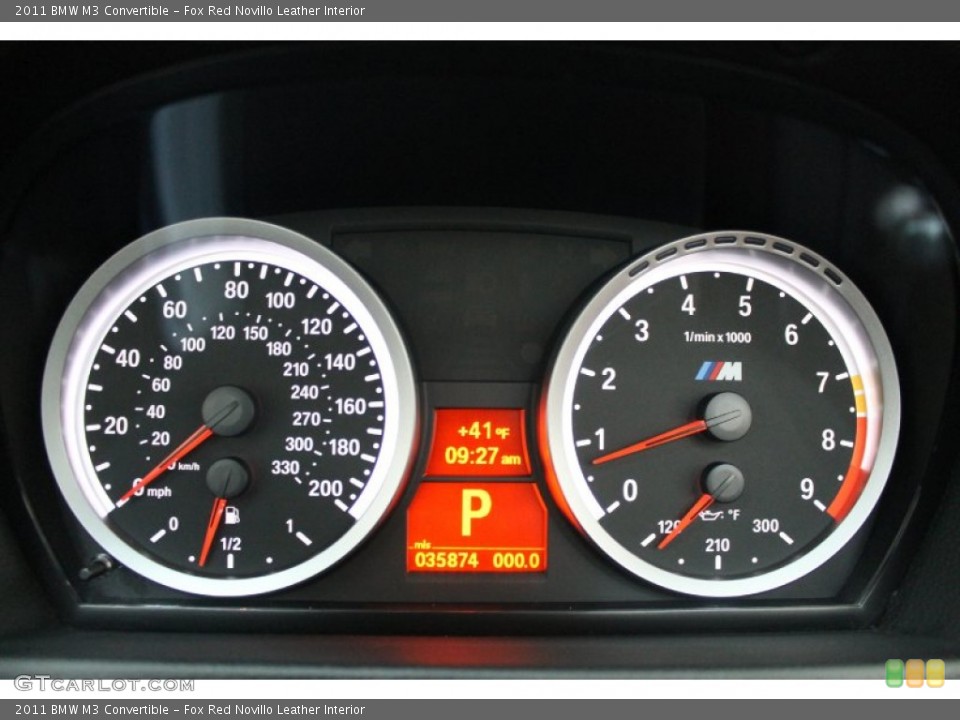 Fox Red Novillo Leather Interior Gauges for the 2011 BMW M3 Convertible #74999749