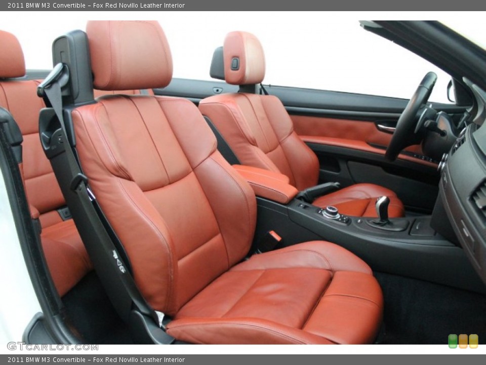 Fox Red Novillo Leather Interior Front Seat for the 2011 BMW M3 Convertible #74999830
