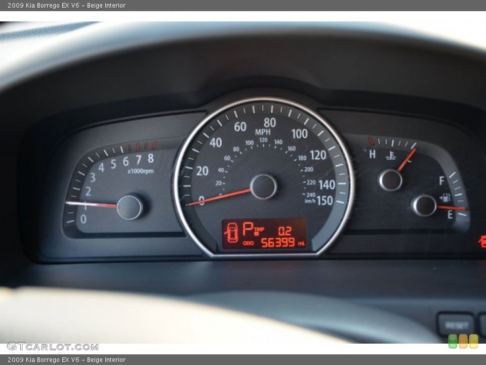 Beige Interior Gauges for the 2009 Kia Borrego EX V6 #75008313