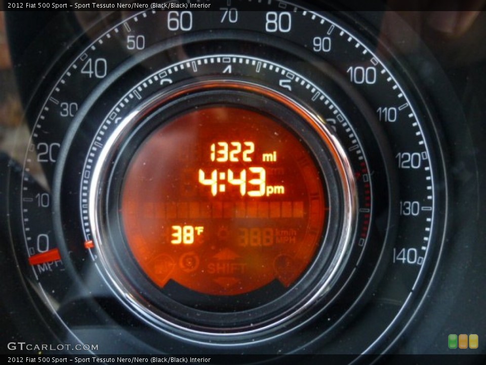 Sport Tessuto Nero/Nero (Black/Black) Interior Gauges for the 2012 Fiat 500 Sport #75011029