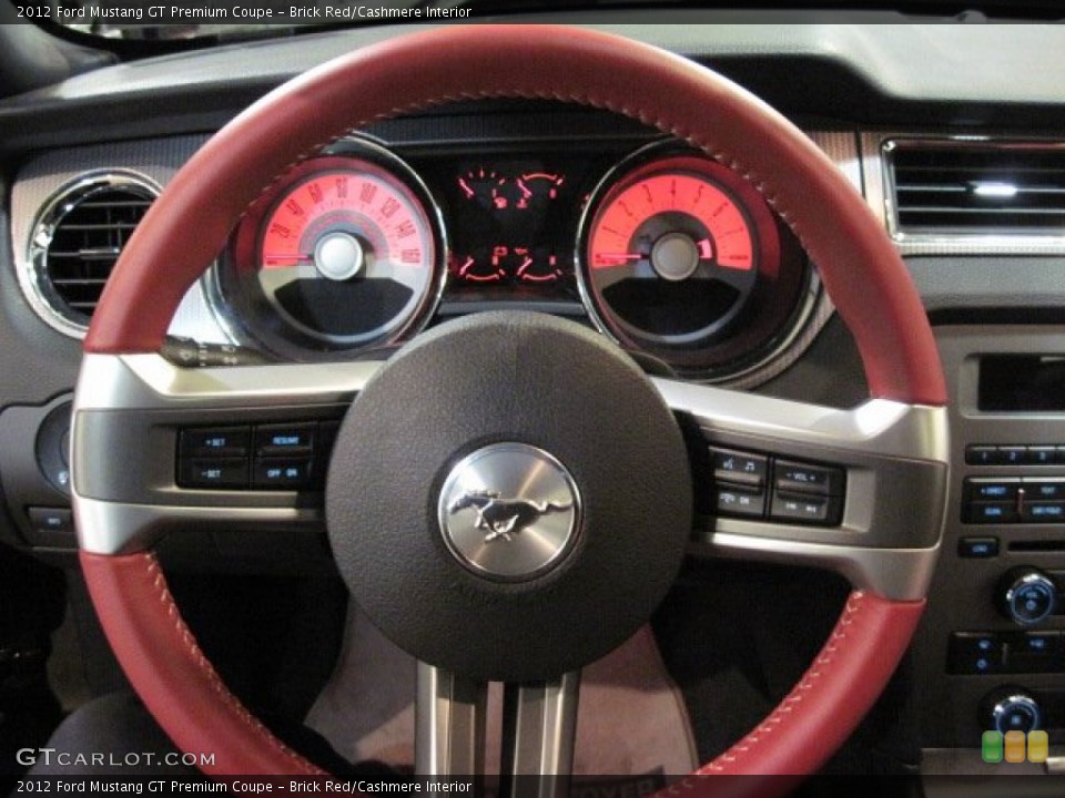 Brick Red/Cashmere Interior Steering Wheel for the 2012 Ford Mustang GT Premium Coupe #75011620