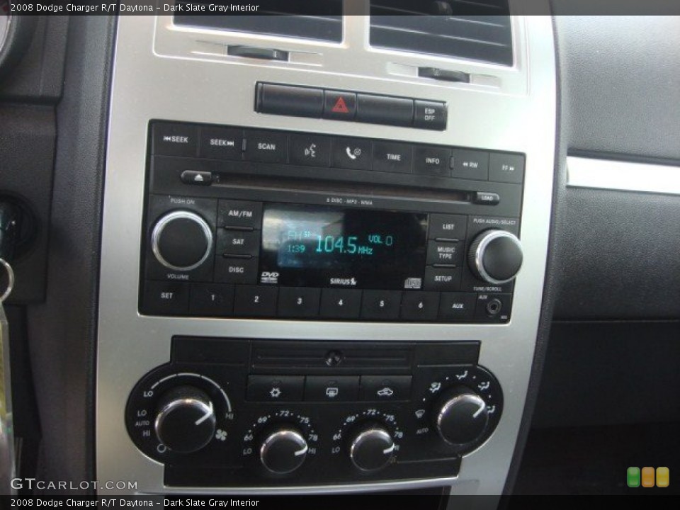 Dark Slate Gray Interior Controls for the 2008 Dodge Charger R/T Daytona #75011690