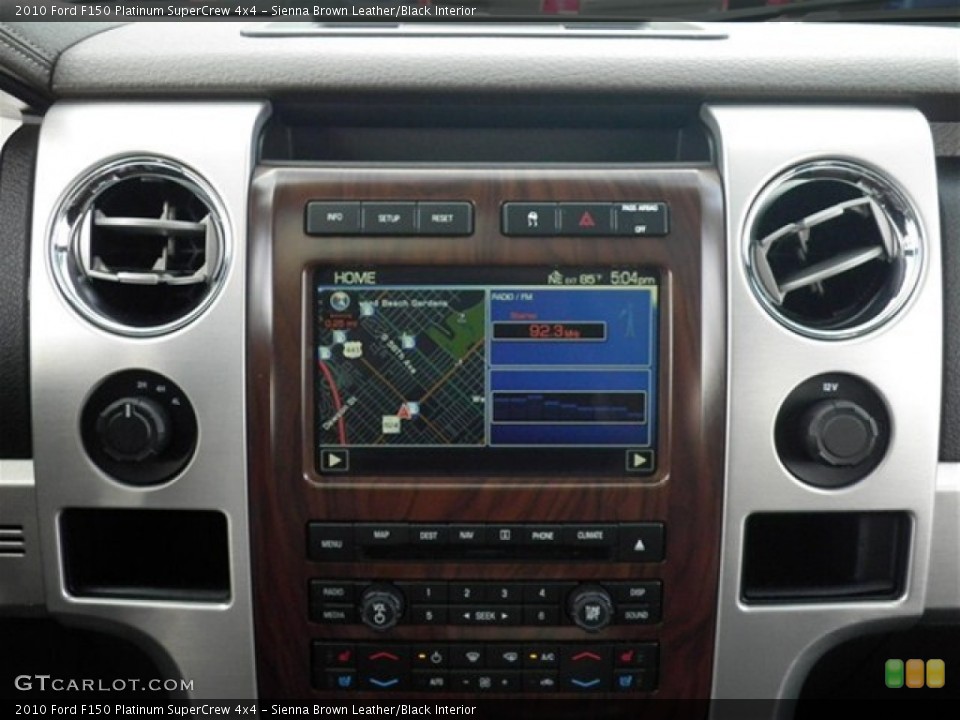 Sienna Brown Leather/Black Interior Controls for the 2010 Ford F150 Platinum SuperCrew 4x4 #75012478