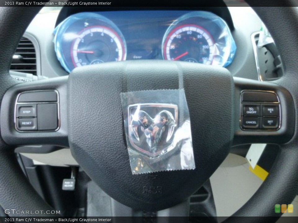 Black/Light Graystone Interior Steering Wheel for the 2013 Ram C/V Tradesman #75022893
