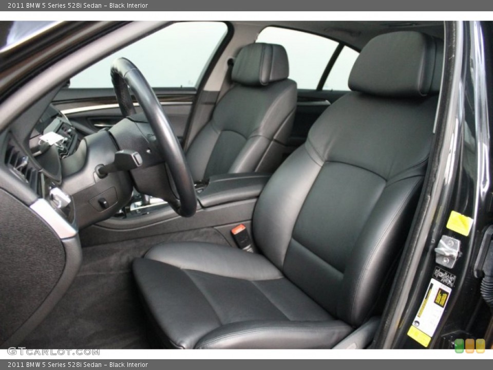 Black Interior Front Seat for the 2011 BMW 5 Series 528i Sedan #75025994