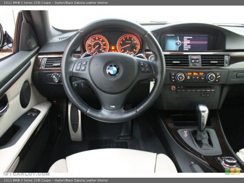 Oyster/Black Dakota Leather Interior Dashboard for the 2011 BMW 3 Series 328i Coupe #75026958