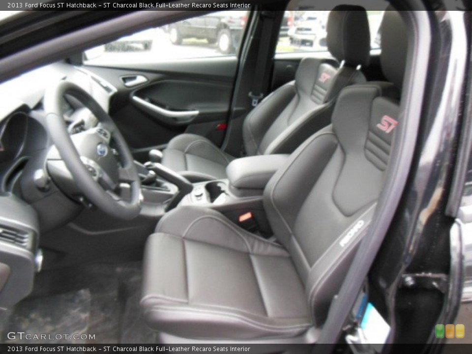 ST Charcoal Black Full-Leather Recaro Seats Interior Front Seat for the 2013 Ford Focus ST Hatchback #75028771