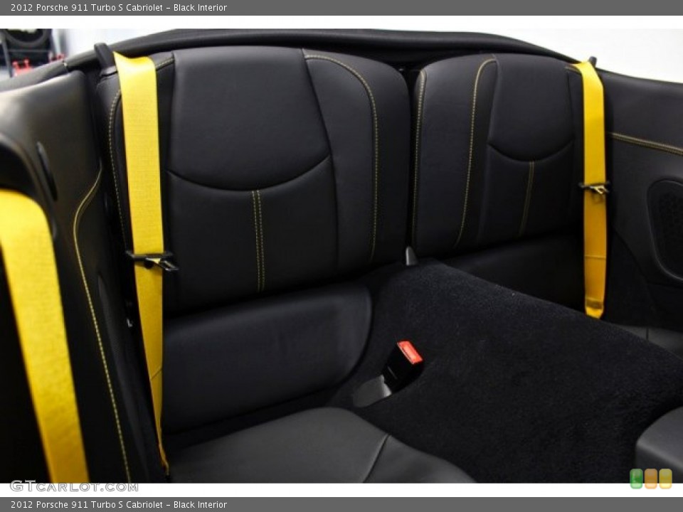 Black Interior Rear Seat for the 2012 Porsche 911 Turbo S Cabriolet #75028940