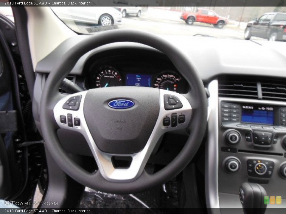 Charcoal Black Interior Steering Wheel for the 2013 Ford Edge SE AWD #75030303