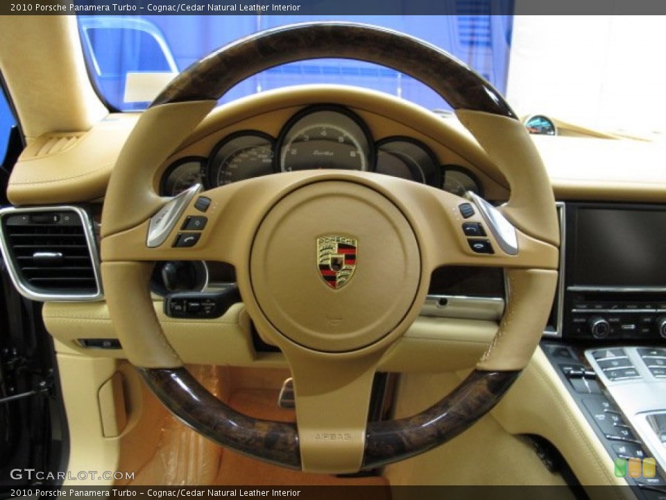 Cognac/Cedar Natural Leather Interior Steering Wheel for the 2010 Porsche Panamera Turbo #75031502