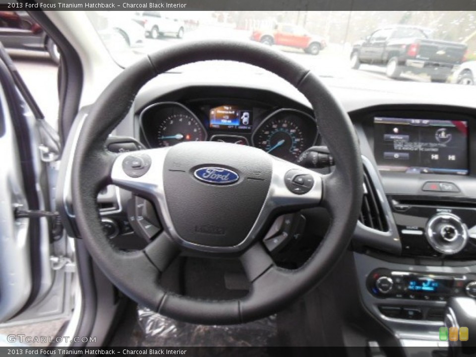 Charcoal Black Interior Steering Wheel for the 2013 Ford Focus Titanium Hatchback #75032200