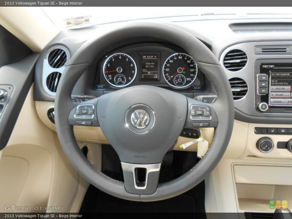 Beige Interior Steering Wheel for the 2013 Volkswagen Tiguan SE #75034792