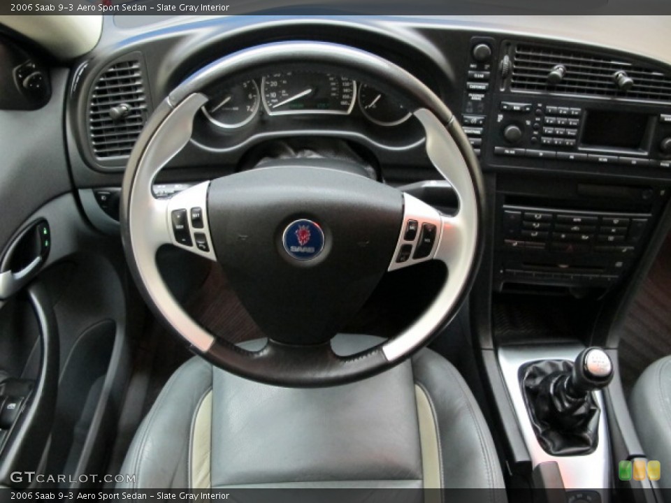 Slate Gray Interior Steering Wheel for the 2006 Saab 9-3 Aero Sport Sedan #75034842