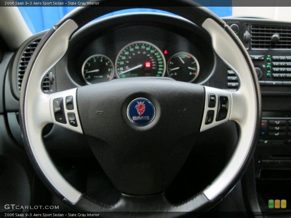 Slate Gray Interior Steering Wheel for the 2006 Saab 9-3 Aero Sport Sedan #75035039