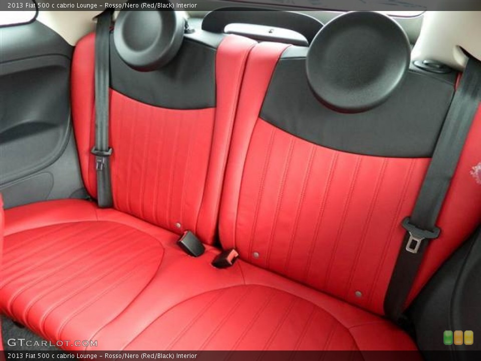 Rosso/Nero (Red/Black) Interior Rear Seat for the 2013 Fiat 500 c cabrio Lounge #75039893